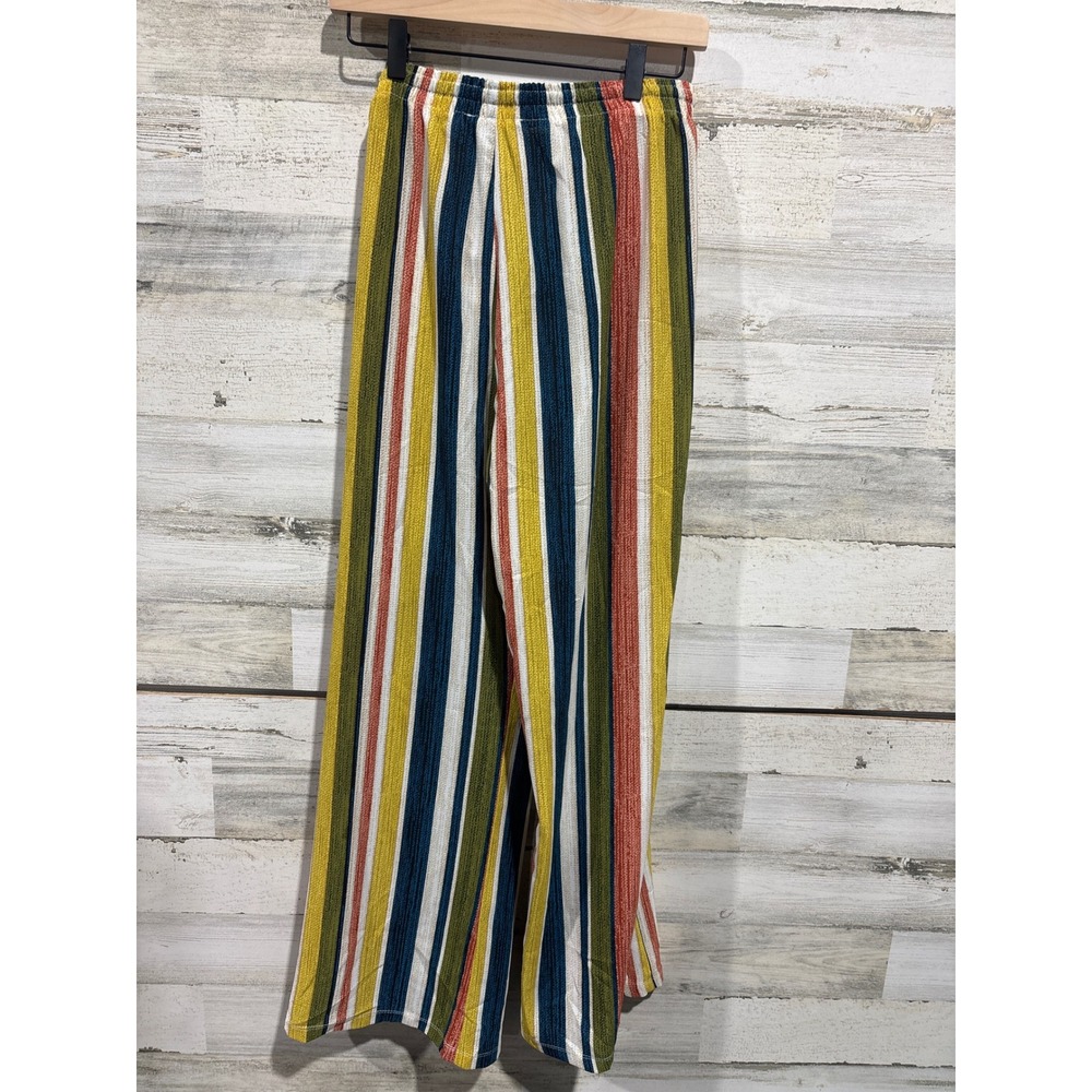 Travel Elements Pants Women L Multi Color Striped Wide Leg Boho EUC - Picture 4 of 4